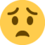 Worried Face emoji, Twitter / X design