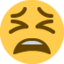 Tired Face emoji, Twitter / X design