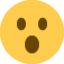 Face with Open Mouth emoji, Twitter / X design