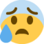 Download Anxious Face with Sweat emoji, Twitter / X style
