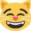 Grinning Cat with Smiling Eyes emoji, Twitter / X design