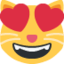 Smiling Cat with Heart-eyes emoji, Twitter / X design