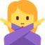 Woman Gesturing No emoji, Twitter / X design