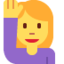 Download Woman Raising Hand emoji, Twitter / X style