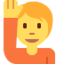 Download Person Raising Hand emoji, Twitter / X style