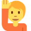 Person Raising Hand emoji, Twitter / X design