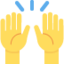 Raising Hands emoji, Twitter / X design