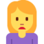 Woman Frowning emoji, Twitter / X design