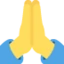 Folded Hands emoji, Twitter / X design