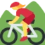 Woman Mountain Biking emoji, Twitter / X design