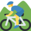 Download Man Mountain Biking emoji, Twitter / X style