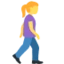 Woman Walking Facing Right emoji, Twitter / X design