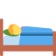 Person In Bed emoji, Twitter / X design