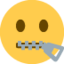 Download Zipper-mouth Face emoji, Twitter / X style