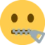 Zipper-mouth Face emoji, Twitter / X design