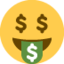 Money-mouth Face emoji, Twitter / X design