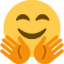 Download Smiling Face with Open Hands emoji, Twitter / X style