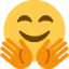 Smiling Face with Open Hands emoji, Twitter / X design