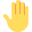 Raised Back of Hand emoji, Twitter / X design