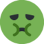 Nauseated Face emoji, Twitter / X design