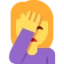 Woman Facepalming emoji, Twitter / X design
