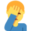 Download Man Facepalming emoji, Twitter / X style