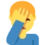 Man Facepalming emoji, Twitter / X design