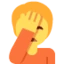 Person Facepalming emoji, Twitter / X design
