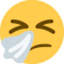 Sneezing Face emoji, Twitter / X design