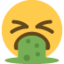 Face Vomiting emoji, Twitter / X design