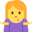 Download Woman Shrugging emoji, Twitter / X style
