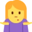 Woman Shrugging emoji, Twitter / X design