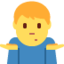 Download Man Shrugging emoji, Twitter / X style