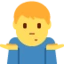 Man Shrugging emoji, Twitter / X design