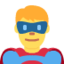 Man Superhero emoji, Twitter / X design
