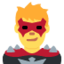 Man Supervillain emoji, Twitter / X design