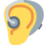 Ear with Hearing Aid emoji, Twitter / X design