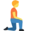 Person Kneeling Facing Right emoji, Twitter / X design