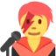 Singer emoji, Twitter / X design