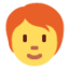 Download Person Red Hair emoji, Twitter / X style