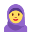 Woman with Headscarf emoji, Twitter / X design
