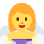 Woman Steamy Room emoji, Twitter / X design
