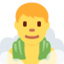 Man Steamy Room emoji, Twitter / X design