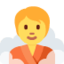 Person in Steamy Room emoji, Twitter / X design