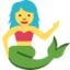 Mermaid emoji, Twitter / X design
