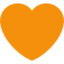 Orange Heart emoji, Twitter / X design