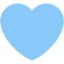 Light Blue Heart emoji, Twitter / X design