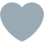 Download Grey Heart emoji, Twitter / X style