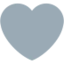 Grey Heart emoji, Twitter / X design