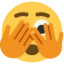 Face With Peeking Eye emoji, Twitter / X design